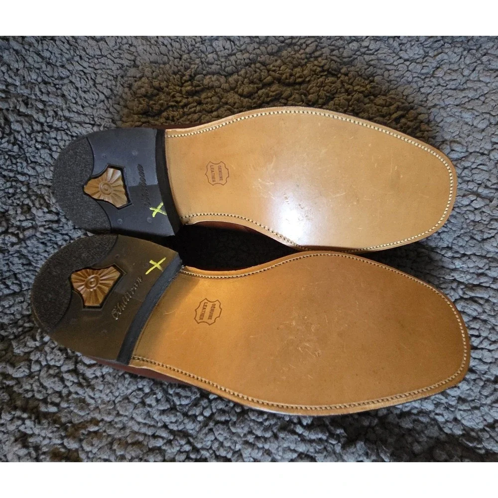 Men's Wildman Brown Leather Loafers Slip On Shoes Size 12‎ Made in USA NWT**